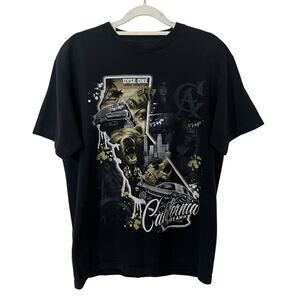 Dyse One Graphic T Shirt Medium Black California Dreamin' Chicano Y2K Streetwear